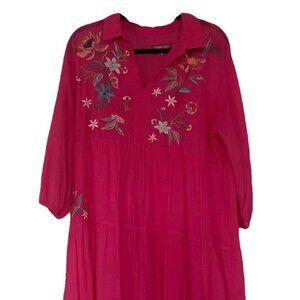 Johnny Was Embroidered Boho Midi Dress – Size L
